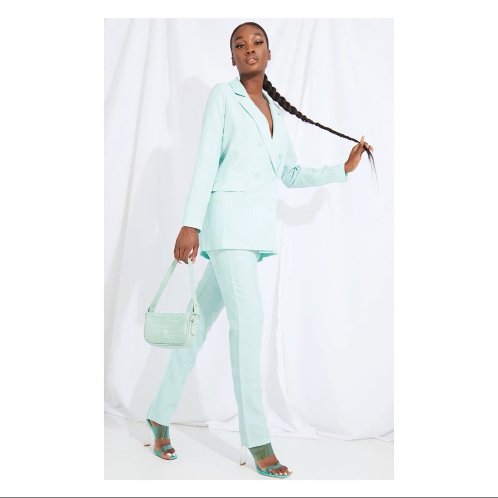 New Tall Mint Oversized Wide Leg Suit Pants